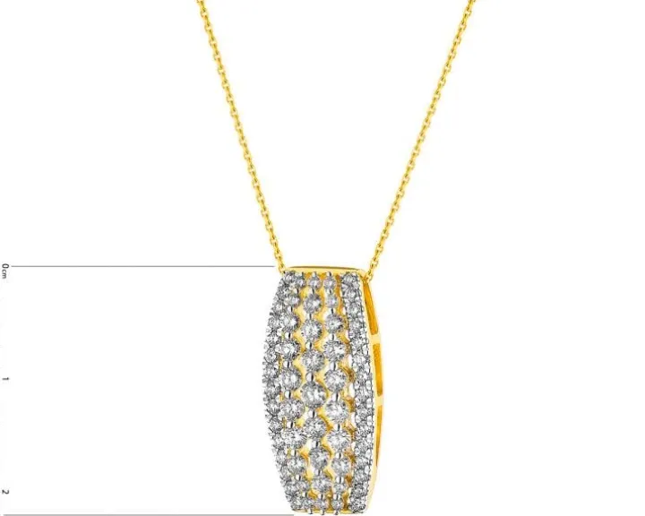 Zawieszka z żółtego złota z brylantami - 1,00 ct - próba 585