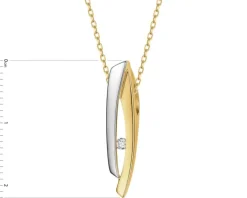 Zawieszka z żółtego złota z brylantem - 0,02 ct - próba 585