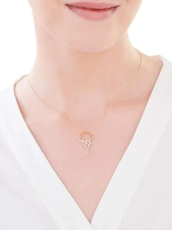 Zawieszka z żółtego złota z brylantami - 0,29 ct - próba 585