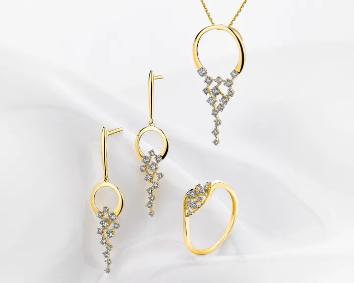 Zawieszka z żółtego złota z brylantami - 0,29 ct - próba 585