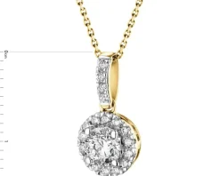 Zawieszka z żółtego złota z brylantami - 0,45 ct - próba 585