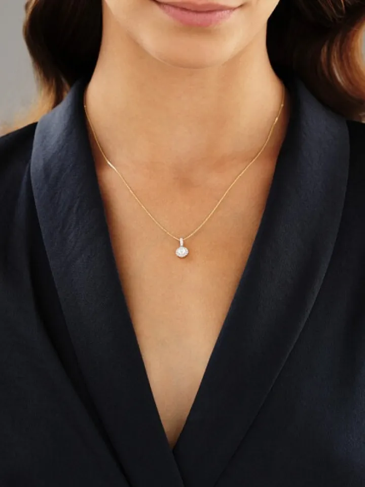 Zawieszka z żółtego złota z brylantami - 0,45 ct - próba 585