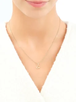 Zawieszka z żółtego złota z diamentem - litera G - 0,003 ct - próba 375