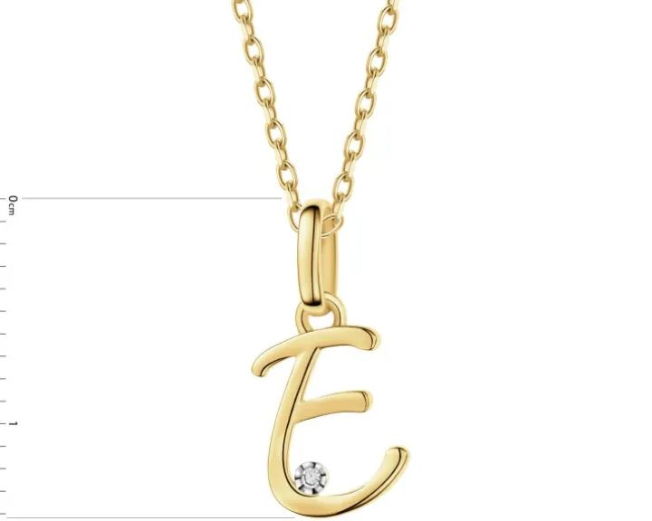 Zawieszka z żółtego złota z diamentem - litera E - 0,003 ct - próba 375
