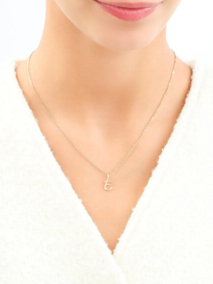 Zawieszka z żółtego złota z diamentem - litera E - 0,003 ct - próba 375