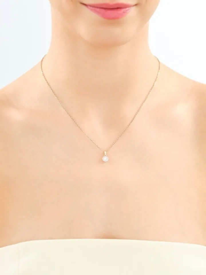 Zawieszka z żółtego złota z diamentami - 0,25 ct - próba 585