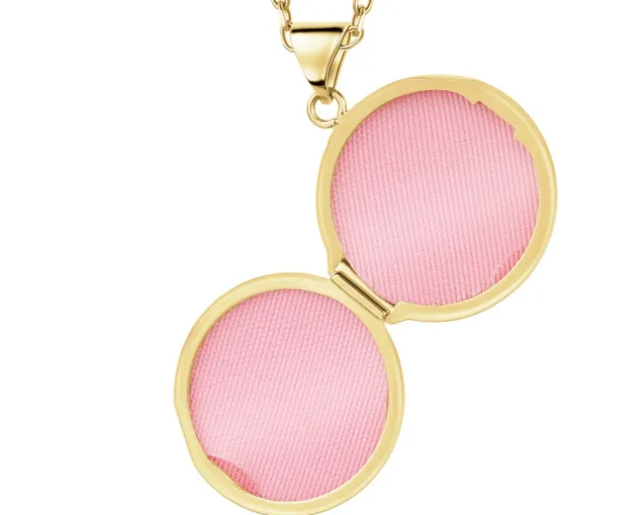 Zawieszka z żółtego złota z diamentem - puzderko - koło - 0,005 ct - próba 375