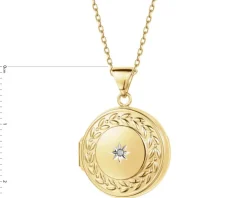 Zawieszka z żółtego złota z diamentem - puzderko - koło - 0,005 ct - próba 375