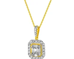Zawieszka z żółtego złota z diamentami - 0,35 ct - próba 585