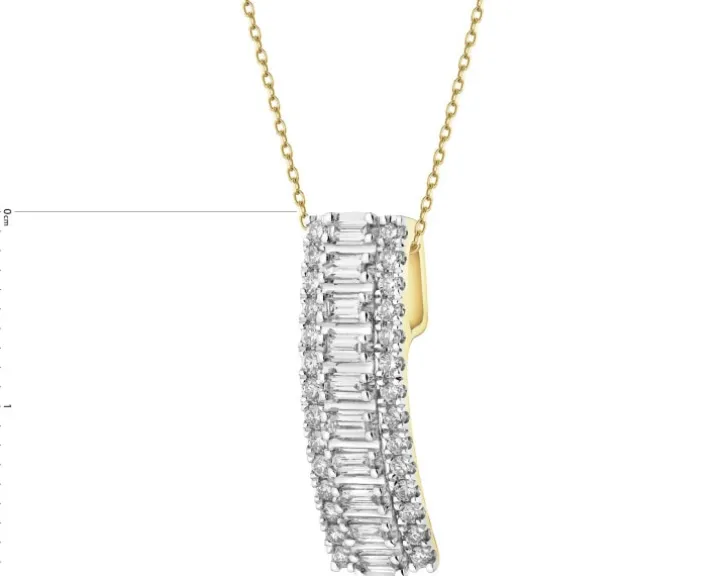 Zawieszka z żółtego złota z diamentami - 0,34 ct - próba 585