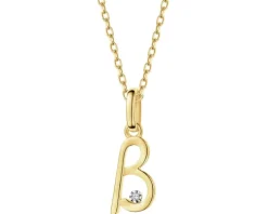 Zawieszka z żółtego złota z diamentem - litera B - 0,003 ct - próba 375
