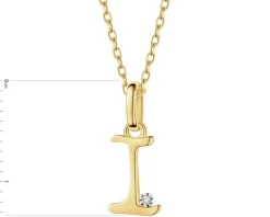 Zawieszka z żółtego złota z diamentem - litera I - 0,003 ct - próba 375