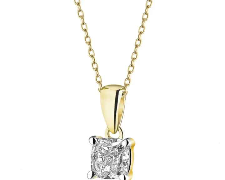 Zawieszka z żółtego złota z diamentem - 0,50 ct - próba 585