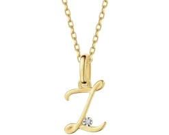 Zawieszka z żółtego złota z diamentem - litera Z - 0,003 ct - próba 375