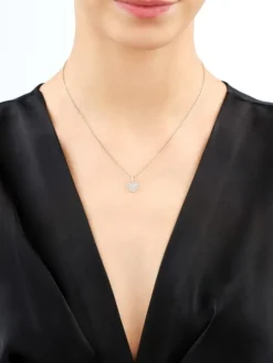 Zawieszka z żółtego złota z diamentami - serce - 0,15 ct - próba 585