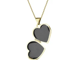 Zawieszka z żółtego złota z diamentem - puzderko - serce - 0,005 ct - próba 585