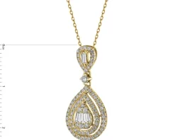 Zawieszka z żółtego złota z diamentami - 0,38 ct - próba 585