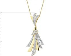 Zawieszka z żółtego złota z diamentami - 0,18 ct - próba 585