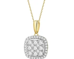 Zawieszka z żółtego złota z diamentami - 0,40 ct - próba 585