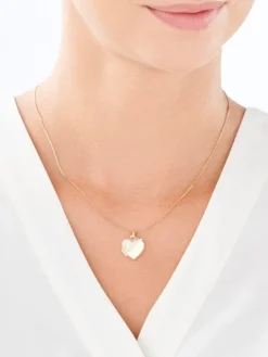 Zawieszka z żółtego złota z diamentami - puzderko - serce - 0,01 ct - próba 375