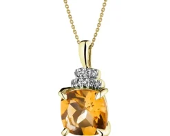 Zawieszka z żółtego złota z diamentami - 0,10 ct - próba 585