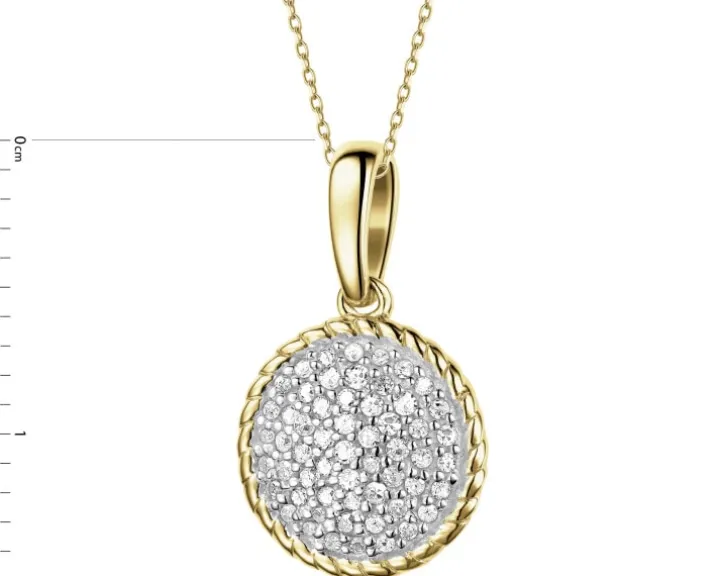 Zawieszka z żółtego złota z diamentami - 0,10 ct - próba 585