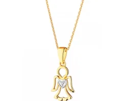 Zawieszka z żółtego złota z diamentami - 0,20 ct - próba 585