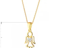 Zawieszka z żółtego złota z diamentami - 0,20 ct - próba 585