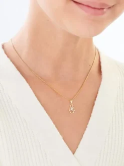 Zawieszka z żółtego złota z diamentami - 0,20 ct - próba 585