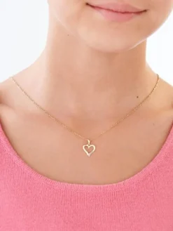 Zawieszka z żółtego złota z diamentem - serce - 0,002 ct - próba 585