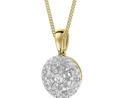 Zawieszka z żółtego złota z diamentami - 0,41 ct - próba 585