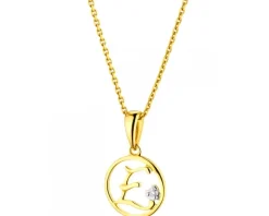 Zawieszka z żółtego złota z diamentem - litera E - 0,003 ct - próba 585