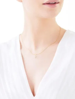 Zawieszka z żółtego złota z diamentem - litera N - 0,003 ct - próba 585