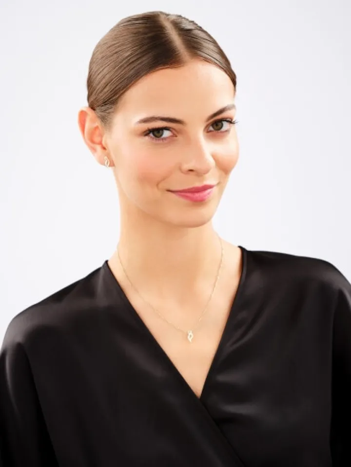 Zawieszka z żółtego złota z diamentem - 0,004 ct - próba 375