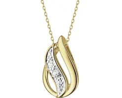 Zawieszka z żółtego złota z diamentem - 0,006 ct - próba 375