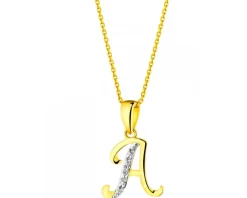 Zawieszka z żółtego złota z diamentem - litera A - 0,003 ct - próba 375