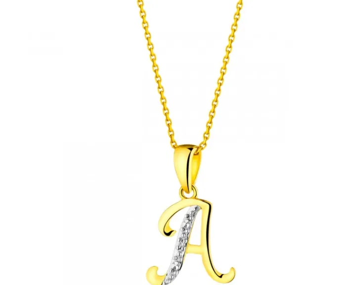 Zawieszka z żółtego złota z diamentem - litera A - 0,003 ct - próba 375
