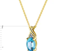Zawieszka z żółtego złota z diamentami i topazem - próba 375