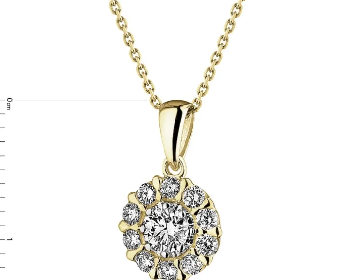 Zawieszka z żółtego złota z diamentami - 0,33 ct - próba 585