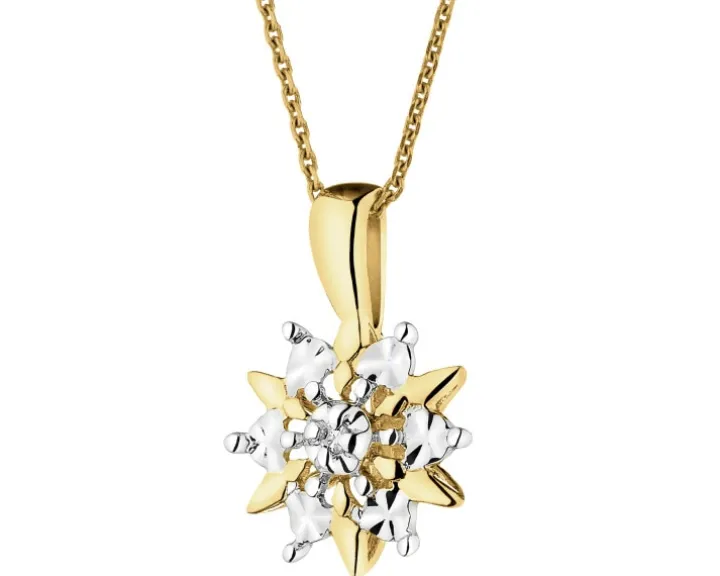 Zawieszka z żółtego złota z diamentem - 0,005 ct - próba 375