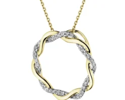 Zawieszka z żółtego złota z diamentami - koło - 0,10 ct - próba 375