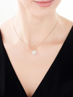 Zawieszka z żółtego złota z diamentem i masą perłową - litera A - próba 375