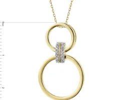 Zawieszka z żółtego złota z diamentami - koła - 0,05 ct - próba 375