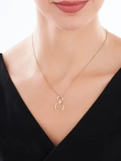 Zawieszka z żółtego złota z diamentami - koła - 0,05 ct - próba 375