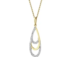 Zawieszka z żółtego złota z diamentami - 0,10 ct - próba 375