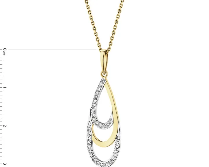 Zawieszka z żółtego złota z diamentami - 0,10 ct - próba 375