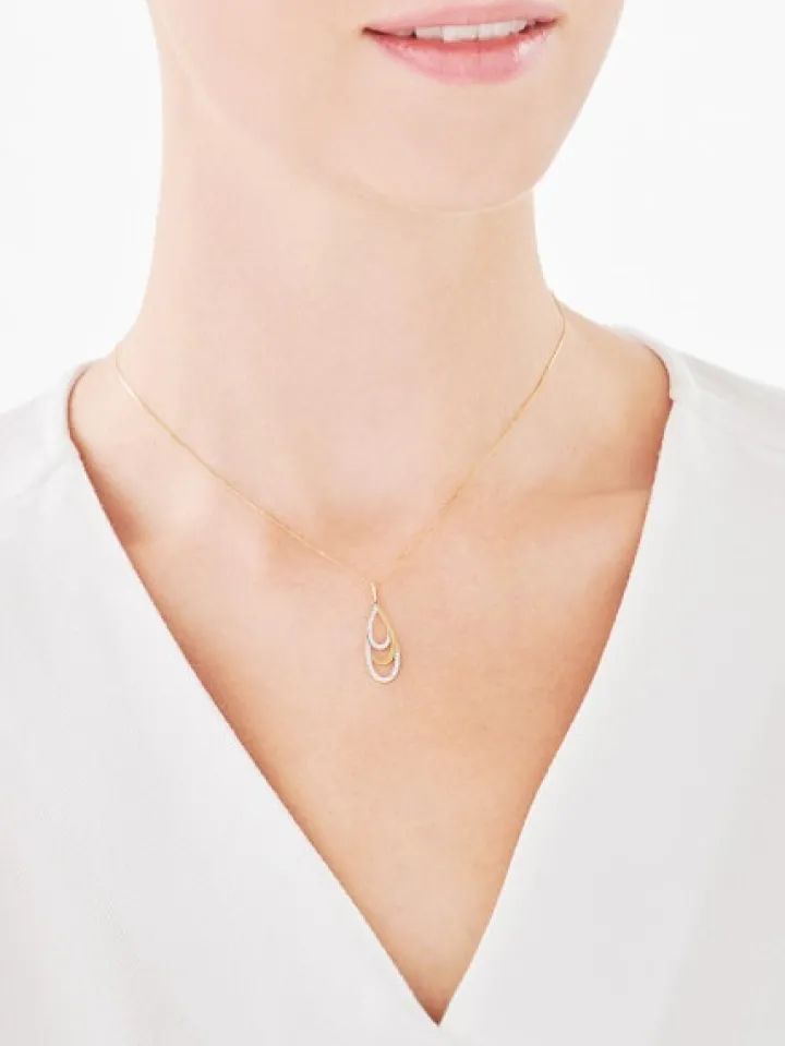 Zawieszka z żółtego złota z diamentami - 0,10 ct - próba 375