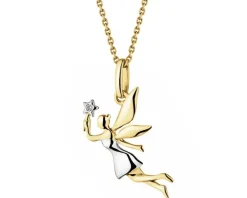 Zawieszka z żółtego złota z diamentem - wróżka - 0,003 ct - próba 375