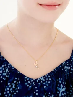 Zawieszka z żółtego złota z diamentem - wróżka - 0,003 ct - próba 375