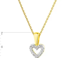 Zawieszka z żółtego złota z diamentami - serce - 0,03 ct - próba 375